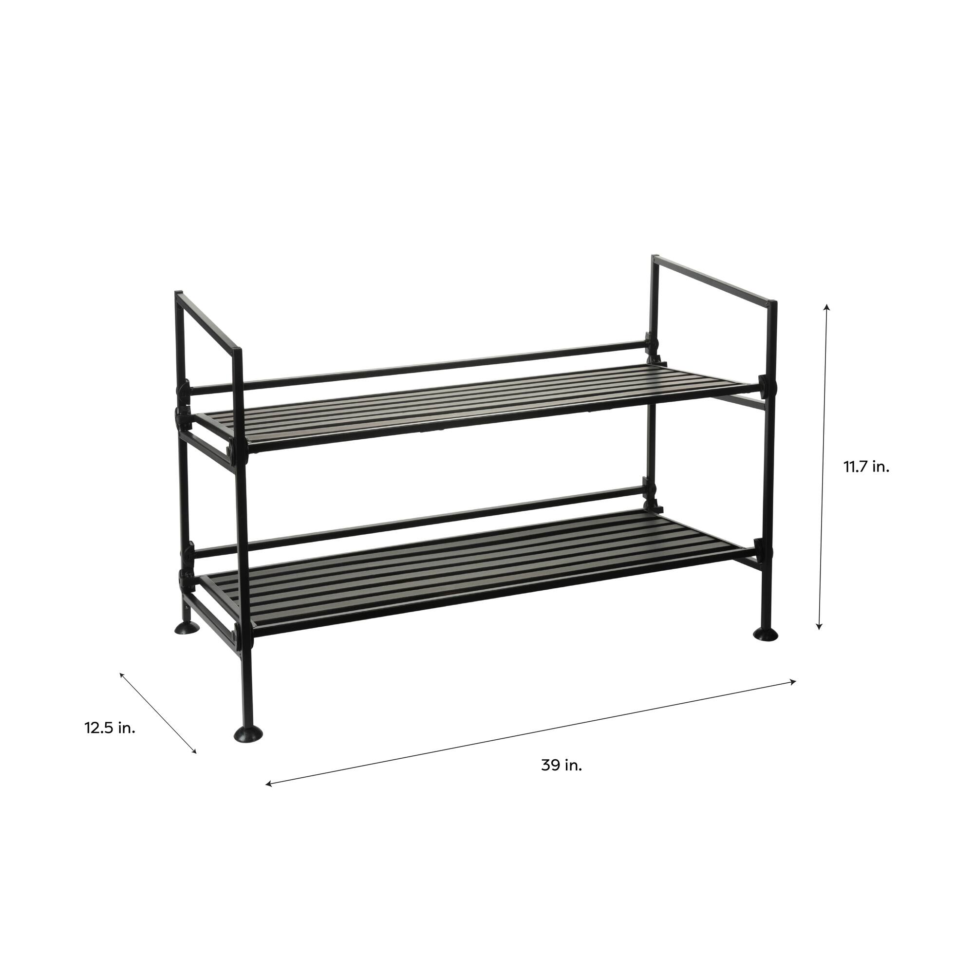 Organize It All Espresso 2-Tier Shoe Rack